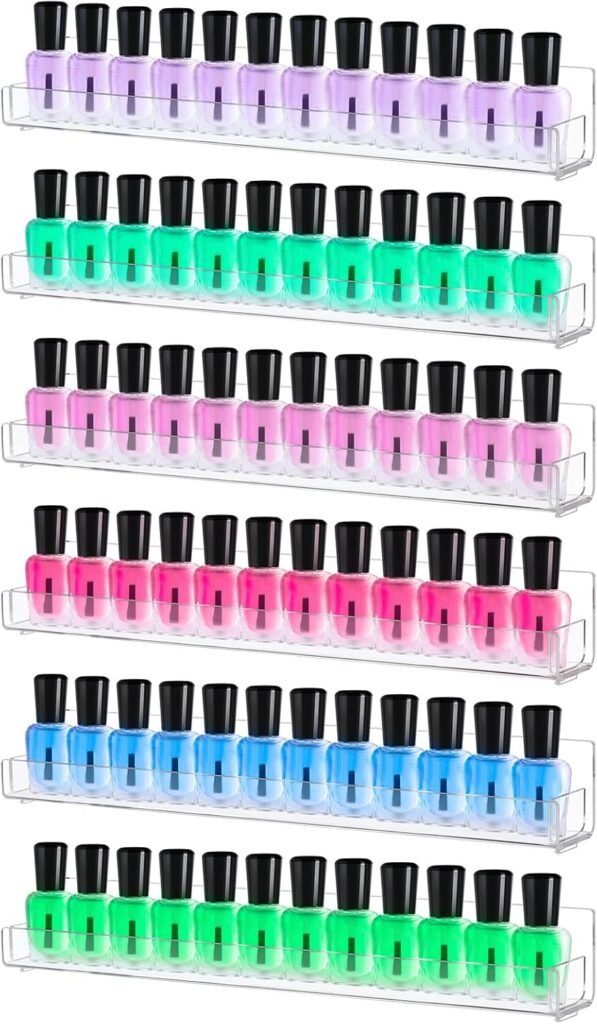 Acryl nagellakrek wandmontage voor 72 nagellakflessen met display plank en organizerfunctie