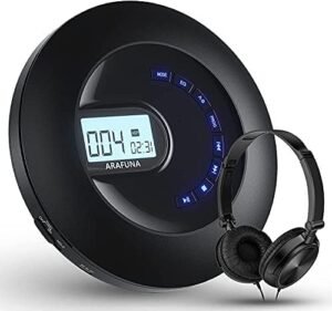 Draagbare CD Speler – Discman met Oplaadbare Batterij en LCD Scherm – Compacte Muziekspeler met Oordopjes en AUX Kabel – Voor Reizen