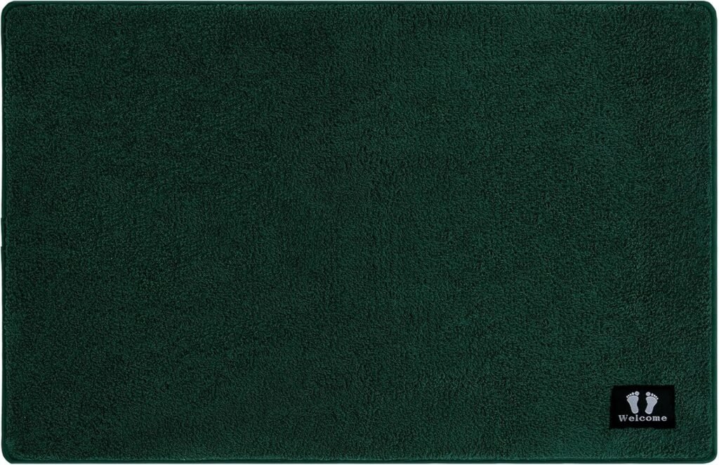 Donkergroene antislip badmat 40x60 cm met waterabsorberende en sneldrogende eigenschappen voor douche of bad