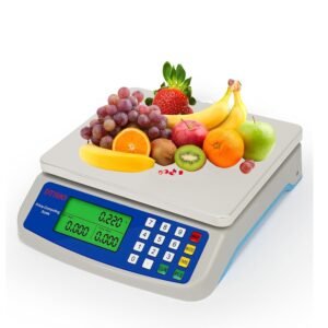 Digitale Keukenweegschaal 30 kg – Grote Voedselweegschaal met LCD-display en Tara-functie – Fruitweegschaal met Stukstelfunctie en 3 Weegeenheden