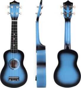 Sopraan Ukulele Set – Starterspakket voor Kinderen en Beginners – Met Draagtas, Tuner en Accessoires – Blauwe Ukulele