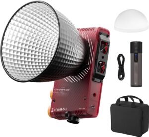 LED Videolamp 100W Bi-Color – COB Fotolamp met Reflector en Diffuser – Draagbare Studiolamp voor Video en Fotografie – 2700K-6500K