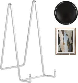 Metalen bordenstandaard 25 cm zilver voor decoratie
