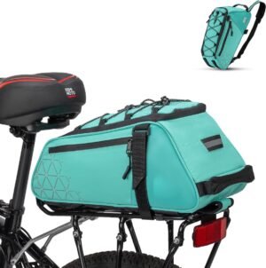 Waterdichte fietstas voor bagagedrager 8 liter met schouderriem