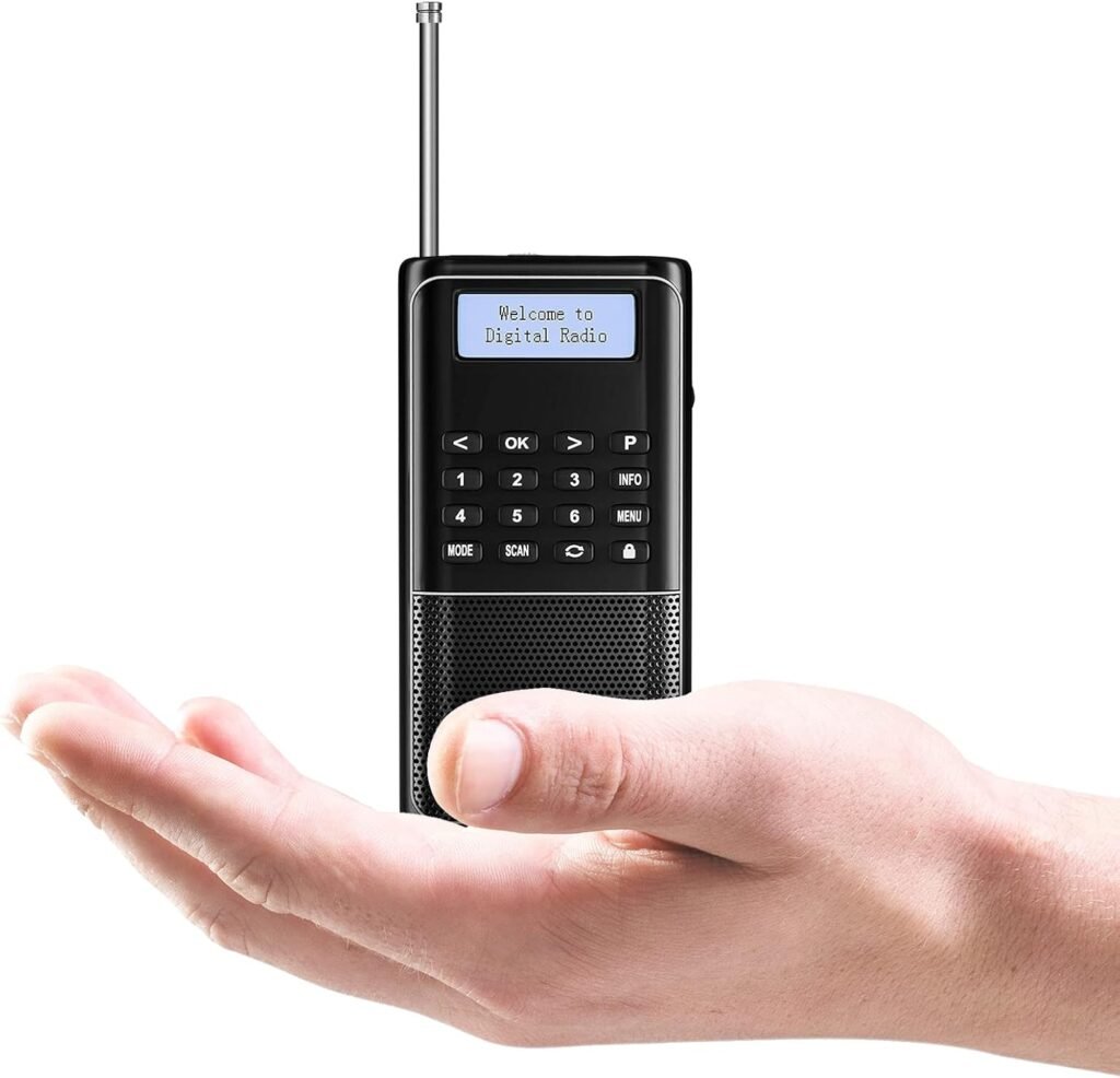 Draagbare DAB+ FM digitale radio met Bluetooth en batterij in zwarte uitvoering voor onderweg en keuken