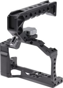 Aluminium Camera Cage voor Canon EOS M50 II, M50 & M5 – Top Handle voor Vloggen en Video-opnames – 1/4″ Bevestiging en 3/8″ ARRI Schroefdraad