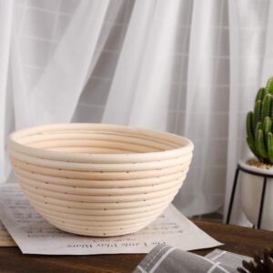 Ronde Brood Banneton Mand 18 cm – Rattan Rijsmondje met Linnen Voering – Bakaccessoire voor Thuis en Professionele Bakkers – Set van 2 Stuks