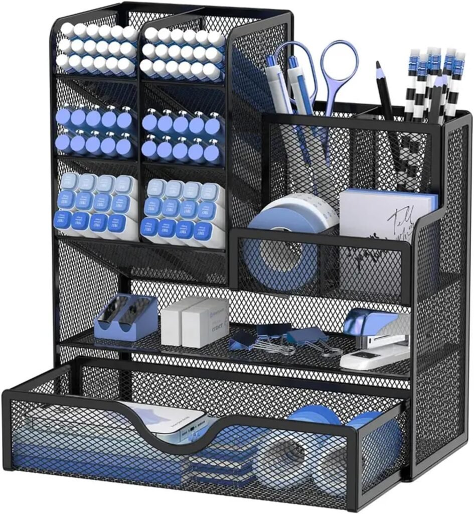 Pennenhouder met lade multifunctionele bureau organizer voor kantoor en school S