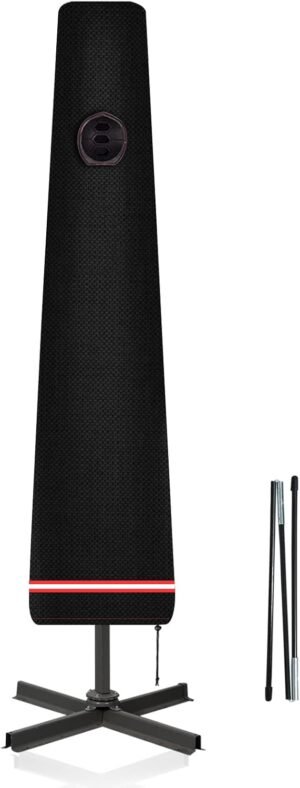 Zwarte waterdichte parasolhoes 200 cm met stok voor bescherming van parasol tegen weer en wind