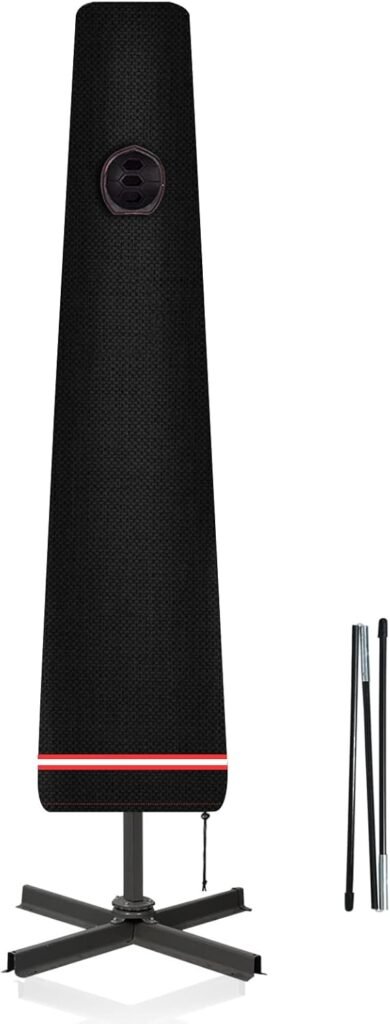 Zwarte waterdichte parasolhoes 200 cm met stok voor bescherming van parasol tegen weer en wind