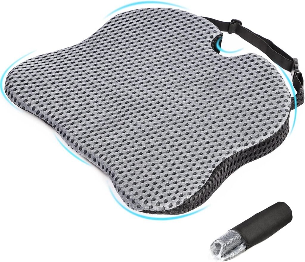 Memory foam autostoel kussen met ergonomisch wigkussen voor auto, bureaustoel en rolstoel