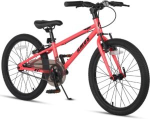 Kinderfiets 20 Inch – Jongens en Meisjes Fiets met 6 Versnellingen – Tienerfiets met Dubbele Handrem en Zijstandaard – Voor School en Vrije Tijd