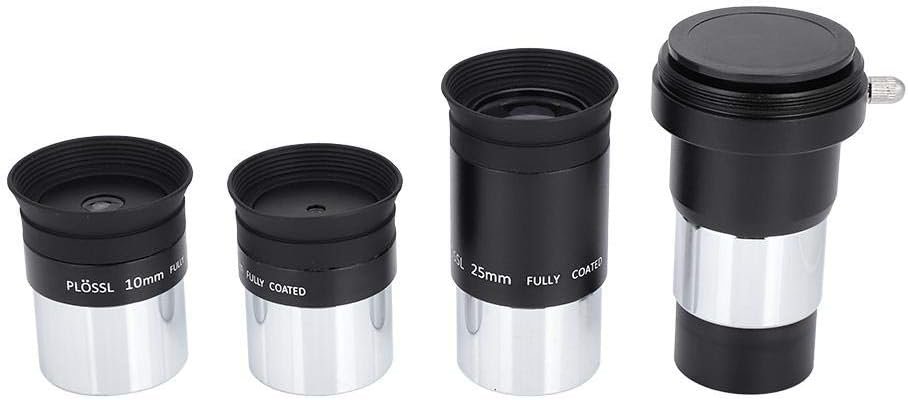 Telescoop oculairset met Plössl oculairen 4mm 10mm 25mm en 2x Barlow lens voor astronomie en astrofotografie