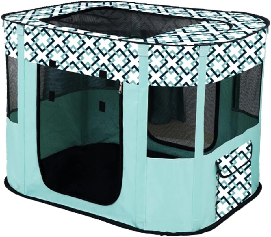 Draagbare hondenhut M 80x60 cm lichtblauw opvouwbare dierentent voor hond en kat