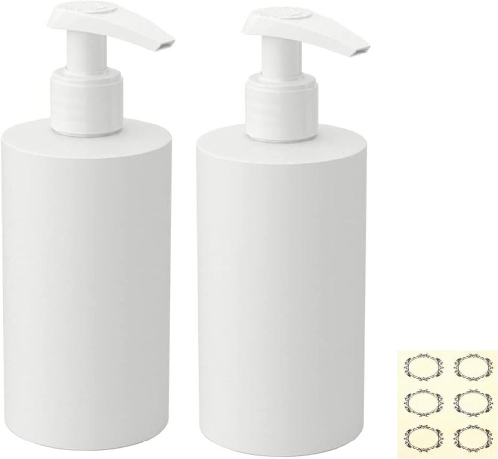 Set van 2 navulbare pompflessen van 200 ml voor lotion, shampoo, conditioner en zeep, BPA-vrij en herbruikbaar
