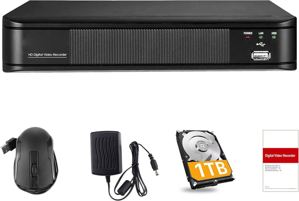8-kanaals 1080P DVR videorecorder met 1TB harde schijf voor CCTV beveiligingssysteem en netwerkcamera's