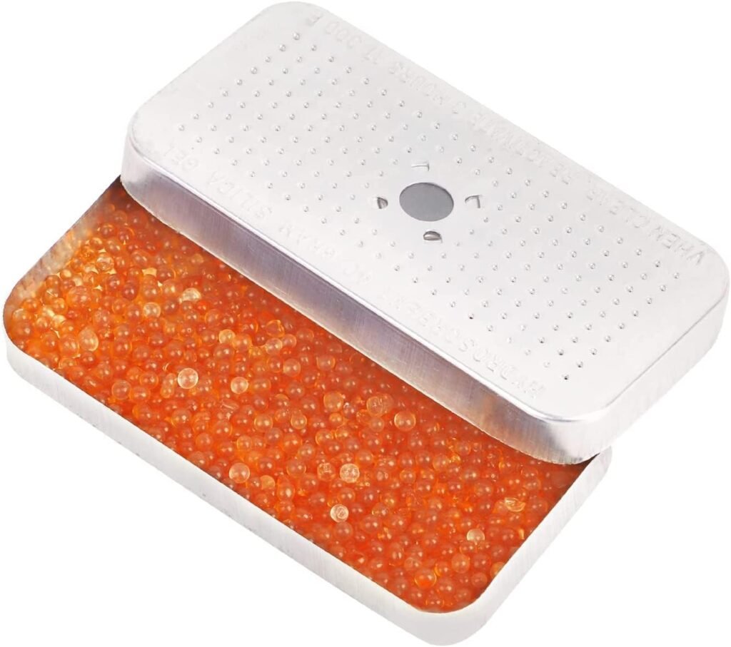 Silica gel ontvochtiger set 4x 40g met herbruikbare vochtvreters voor camera's, laden en opbergboxen