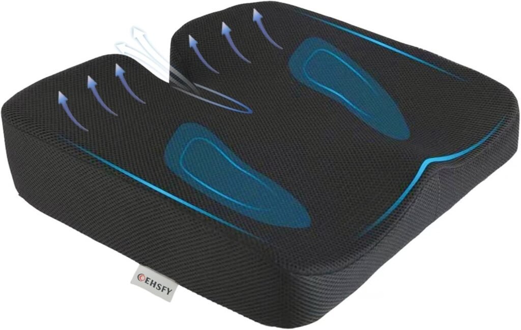 Memory foam zitkussen met coccyx ondersteuning voor bureaustoel, autostoel en gaming stoel