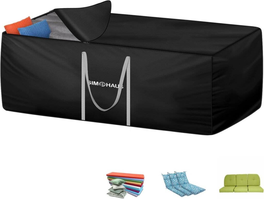 Waterdichte beschermhoes voor tuinkussens met rits en handvatten 180x80x60 cm