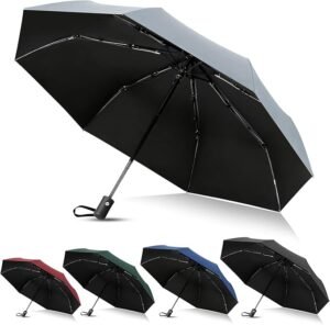 Opvouwbare Paraplu Automatisch Openen en Sluiten – Winddichte Reisparaplu voor Dames en Heren – Compacte Stormbestendige Paraplu met Versterkt Scherm