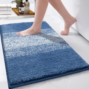 Badmat 80×120 cm Antislip – Microvezel Badkamermat – Waterabsorberend Vloerkleed – Machinewasbaar Badkamer Tapijt 80×120 cm Blauw