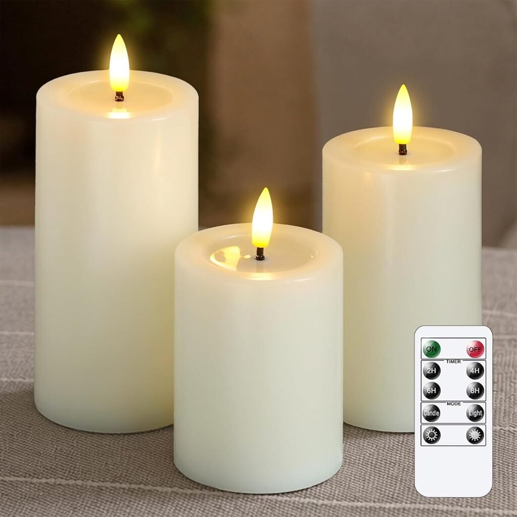 LED kaarsen set met afstandsbediening en flikkerende vlam voor sfeerverlichting binnen, set van 3 stuks