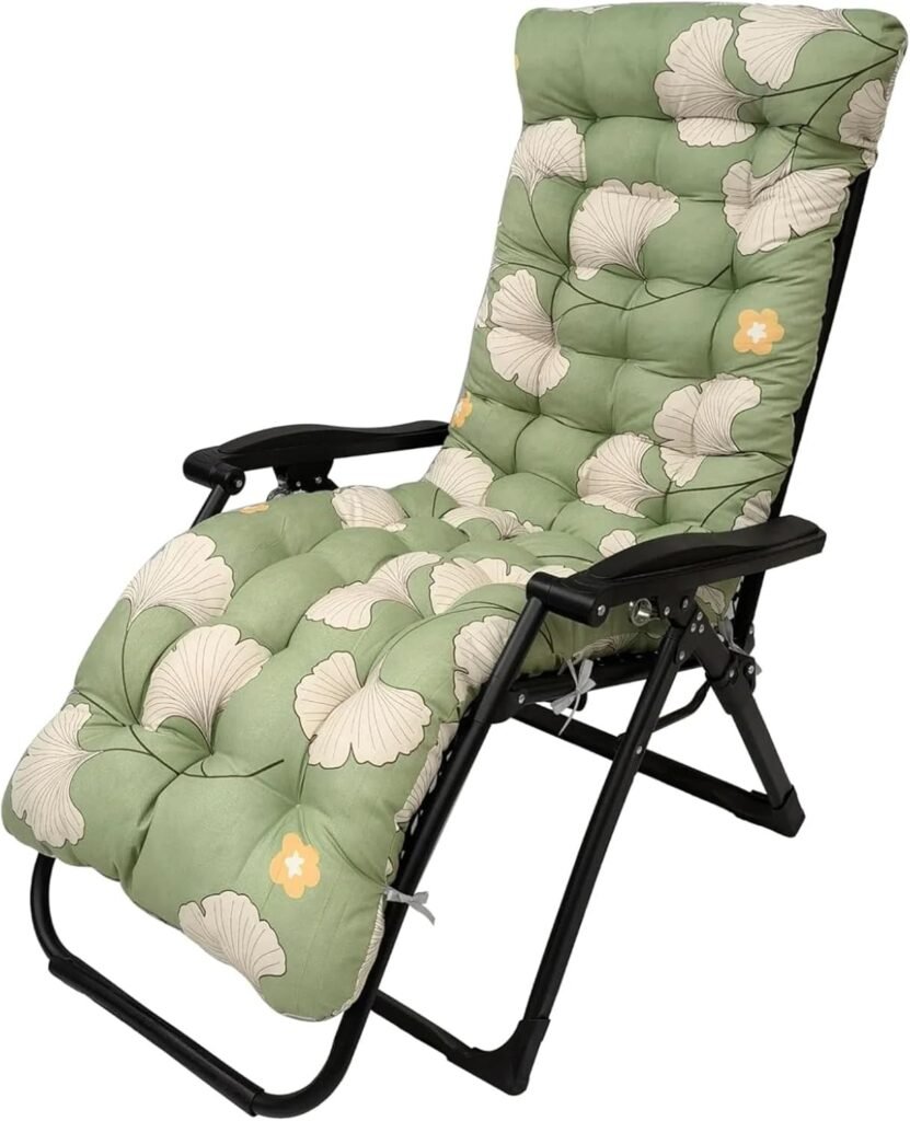 Zonnebed kussen met hoes 170x53 cm voor ligstoel en schommelstoel, antislip tuinstoelkussen met bevestigingsbanden