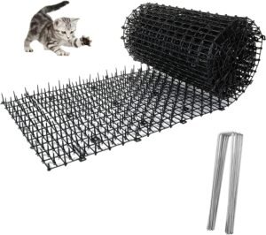 Kattenverjager Spijkermat 200×28 cm – Dieren Afweermat voor Tuin – Anti Klim Strip met Afweerpinnen – Inclusief Grondpinnen