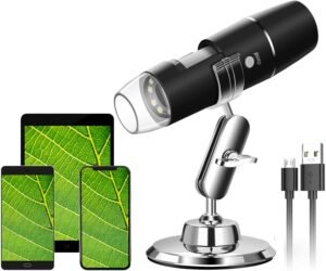 Digitale USB Microscoop met WiFi – 50x-1000x Vergroting en 8 LED Verlichting – Draagbare Microscoop met Endoscoop – Geschikt voor Android, iOS en Windows