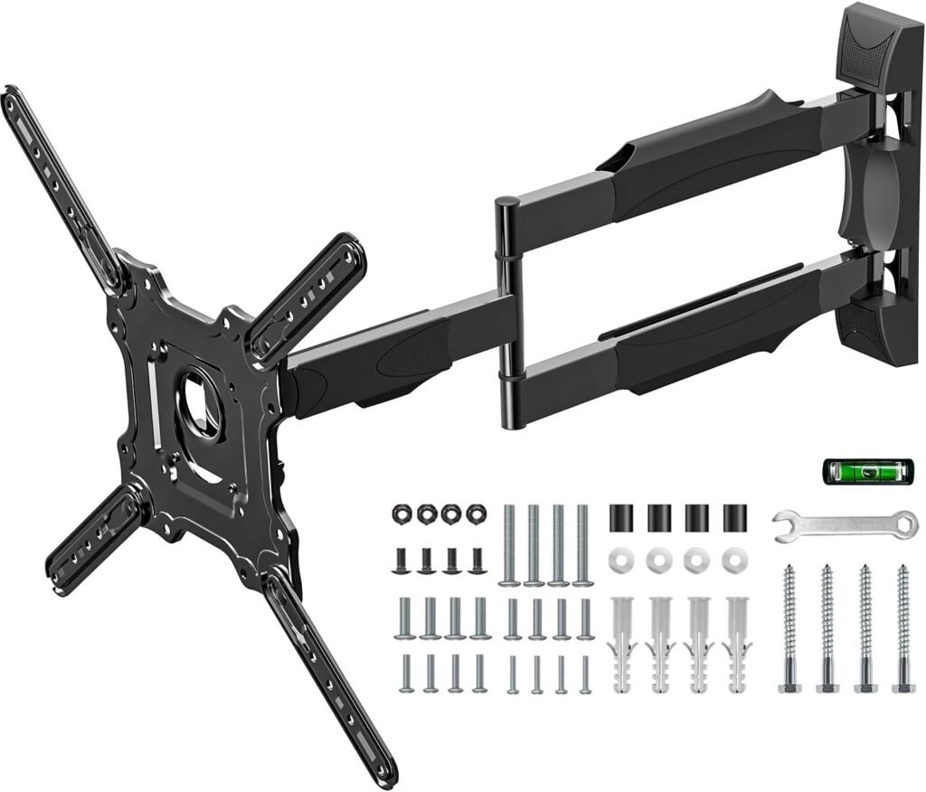 TV muurbeugel 32-55 inch met draaibare lange arm, kantelbaar ontwerp, VESA 400x400 mm en draagvermogen 35 kg