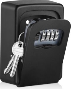 Sleutelkast met combinatieslot – Wandgemonteerde sleutelsafe met 4-cijferige code – Waterdichte beveiligingskast voor thuis, garage en kantoor – Politie goedgekeurd
