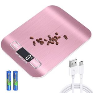 Digitale Keukenweegschaal 10 kg – Precisieweegschaal met LCD Display en Tarra Functie – USB Oplaadbaar – 1 g Nauwkeurigheid