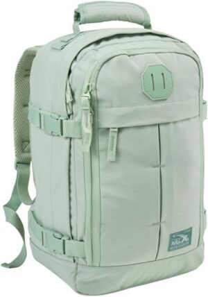 Handbagage rugzak 40x20x25 cm van gerecycled RPET polyester, lichtgewicht 20L vliegtas geschikt voor Ryanair en onder stoel cabine gebruik