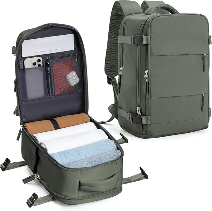 Waterdichte reisrugzak 40x20x25 cm met laptopvak, USB oplaadpoort en schoenenvak voor dames en heren