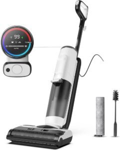 Draadloze Stoomreiniger 3-in-1 – Wet Dry Stofzuiger en Dweil voor Harde Vloeren – Zelfreinigende Mop met LED Display