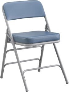 Opvouwbare stoel met geïsoleerde zitting – Klapstoel voor tuin, balkon en camping – Compacte inklapbare stoel – Blauw