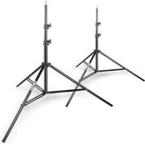 Lichtstatief Set 260 cm Aluminium – Fotografie Statief voor Video en Studioverlichting – Softbox, Reflector en Achtergrondlamp Standaard – 2 Stuks