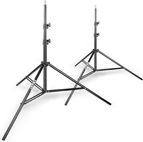 Lichtstatief set 260 cm aluminium voor fotografie, video, studio, softbox en achtergrondverlichting, 2 stuks