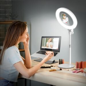 Ringlamp 10,5 inch met statief en telefoonhouder voor videoverlichting en content creatie
