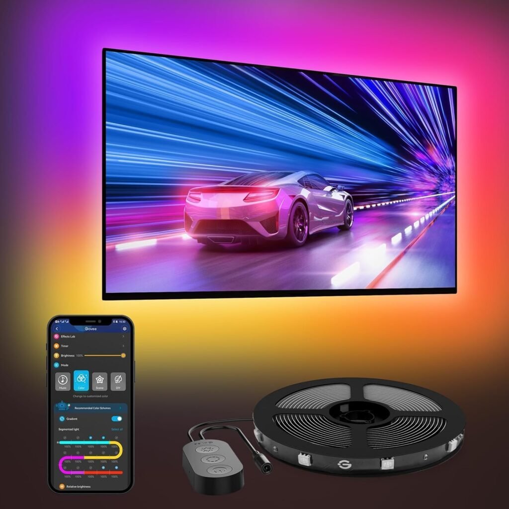 LED TV Ambilight verlichtingsstrip 5 meter met RGBIC kleuren voor achtergrondverlichting en gaming