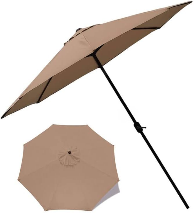 Waterdichte parasolhoes 3M khaki voor tuinparasol met UV-bescherming en 6 ribben