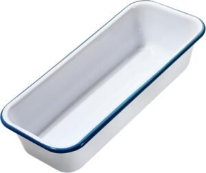 Emaille broodbakvorm 32x13x7 cm voor cake en toastbrood in rechthoekige vorm