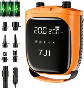 Opblaaspomp 2-in-1 draagbaar – Elektrische SUP en paddleboard luchtpomp – 20 PSI automatische uitschakeling – 12V auto aansluiting