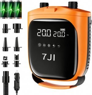 Opblaaspomp 2-in-1 draagbaar en oplaadbaar SUP paddleboard elektrische luchtpomp 20 PSI met 12V auto aansluiting en automatische uitschakeling