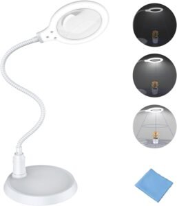 Vergrootglas Lamp met LED – Tafel- en Bureaulamp met Daglicht – Loep Lamp voor Gedetailleerd Werk – Energiebesparende Verlichting