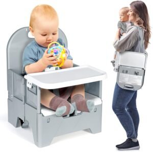 Verhogingsstoel Baby – Opvouwbare Kinderstoel met Eetblad – Reisstoel voor Kinderen – ABS Materiaal