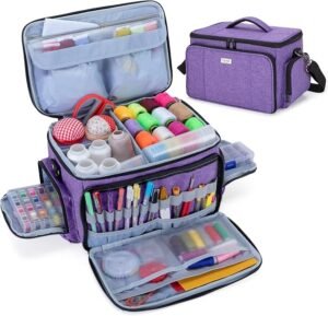 Naaidoos Met Schouderriem – Opbergtas Voor Naaigerei En Handwerken – Draagbare Organizer Voor Naaiaccessoires – Hoge Capaciteit Opbergdoos