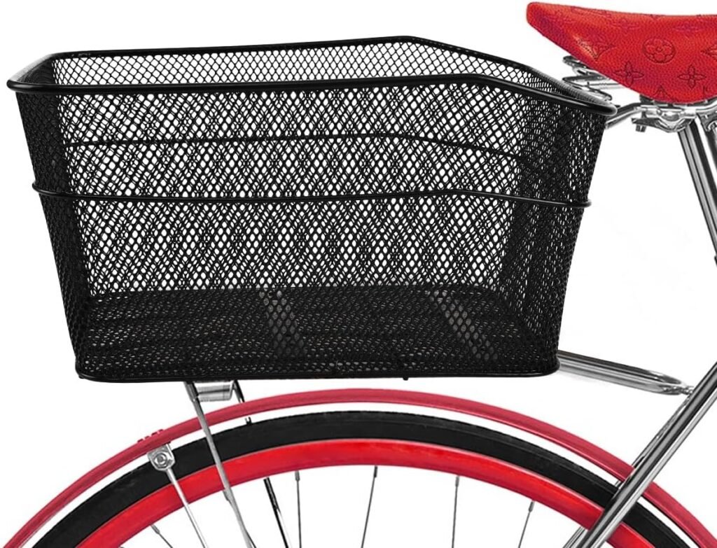 Stalen fietsmand achter voor bagage en huisdieren met metalen draadmand en draagrek voor de fiets
