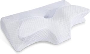 Cervicaal Traagschuim Kussen – Orthopedisch Nekkussen voor Zijslapers, Rugslapers en Buikslapers – Contour Vorm – 70 x 40 x 8,5-14 cm