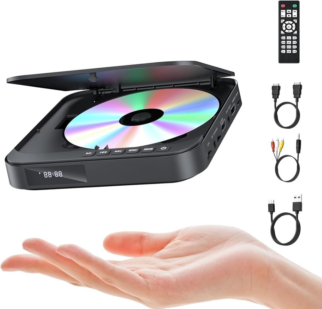Mini DVD speler voor TV met HDMI 1080P, USB en TF kaart ondersteuning met afstandsbediening
